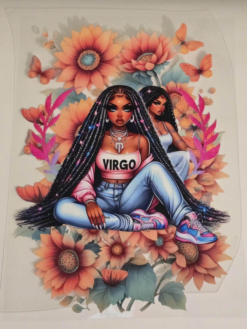Virgo UV DTF A5 Journal Wrap Sticker — Pink/Blue Virgo Design